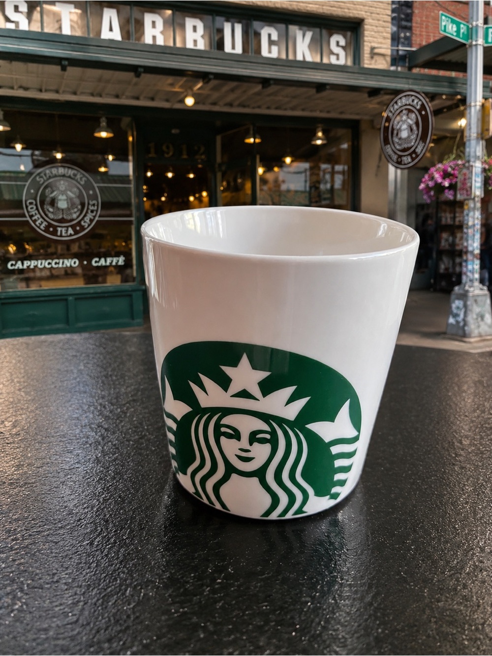 Starbucks Green and White Ceramic Logo Tumbler